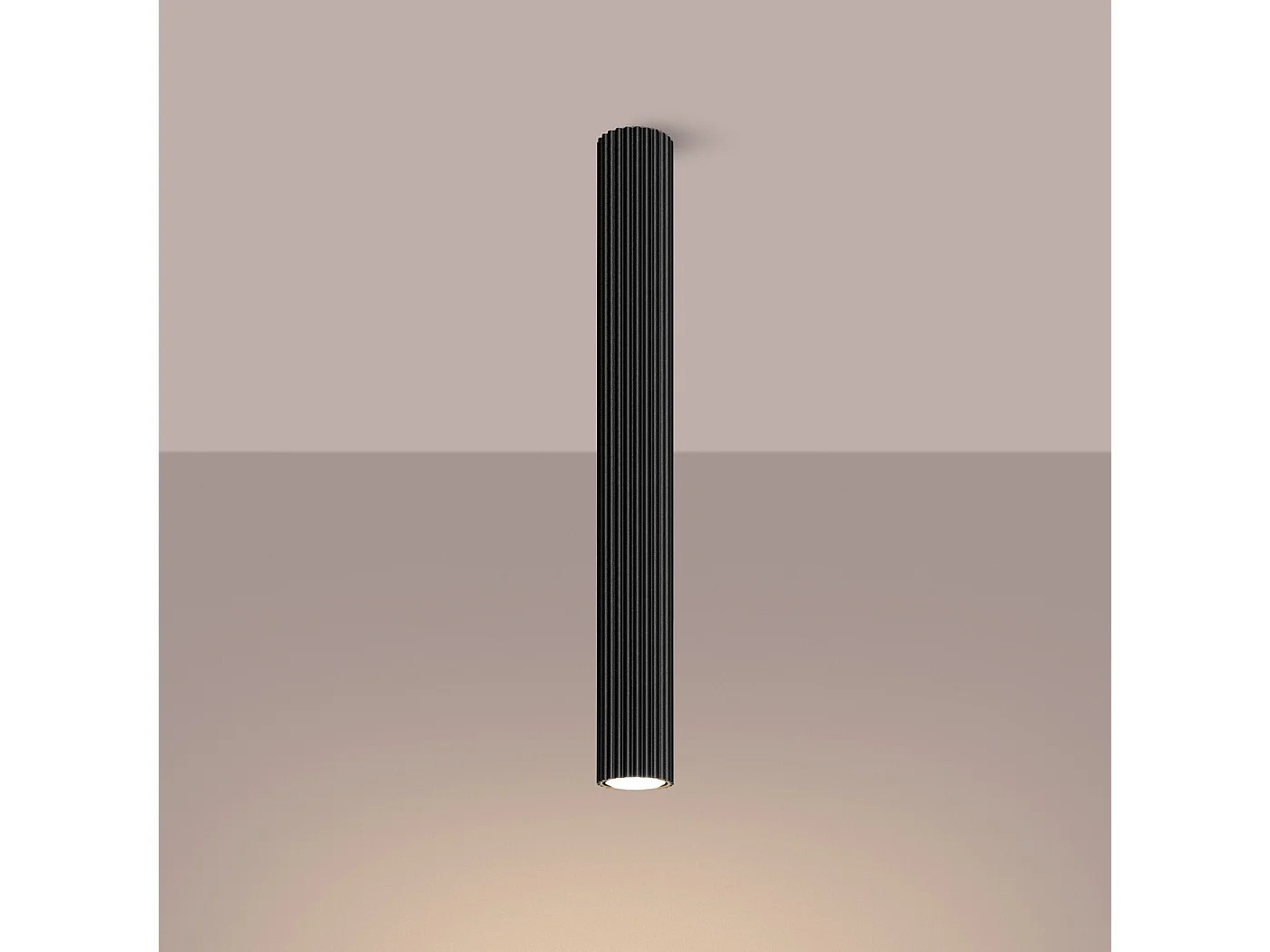 Lámpara de techo KARBON minimalista de aluminio - 1 fuentes luminosas - L.6,5 x A.60 cm - negro