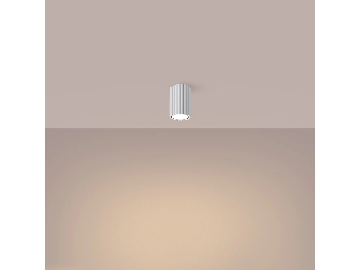 Lámpara De Techo Karbon Minimalista De Aluminio - 1 Fuentes Luminosas - L.6,5 X A.10 Cm - Blanco