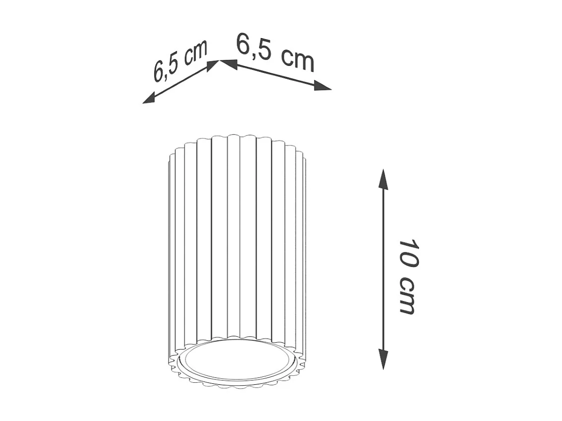 Plafonnier Karbon Minimaliste En Aluminium - 1 Sources Lumineuses - L.6,5 X H.10 Cm - Blanc