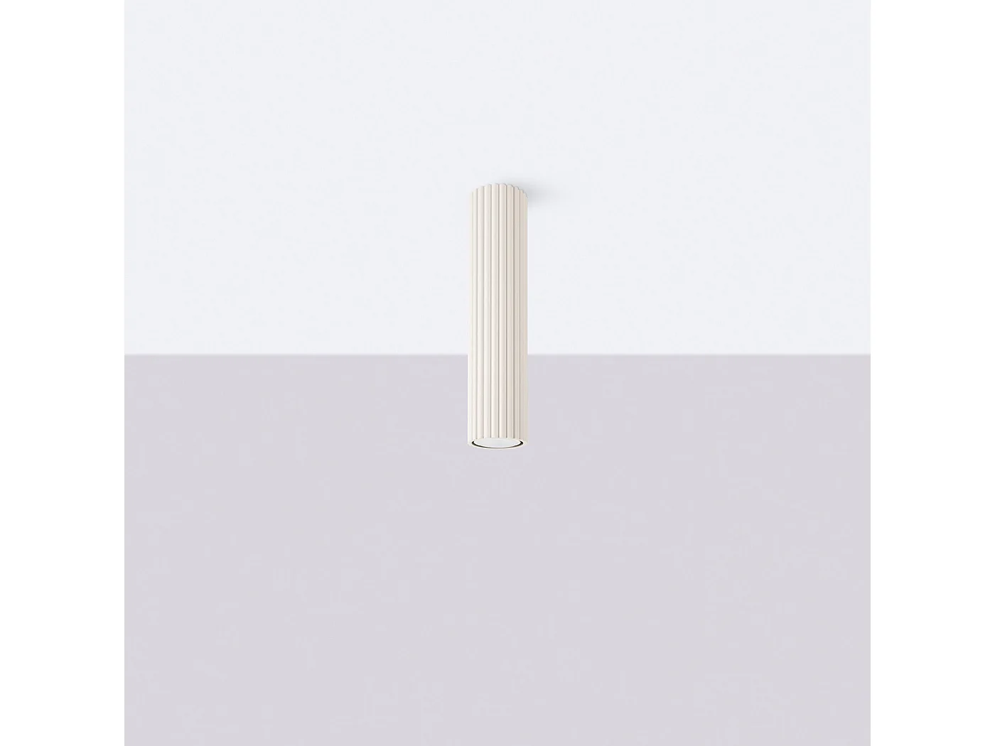 Plafonnier Karbon Minimaliste En Aluminium - 1 Sources Lumineuses - L.6,5 X H.30 Cm - Beige