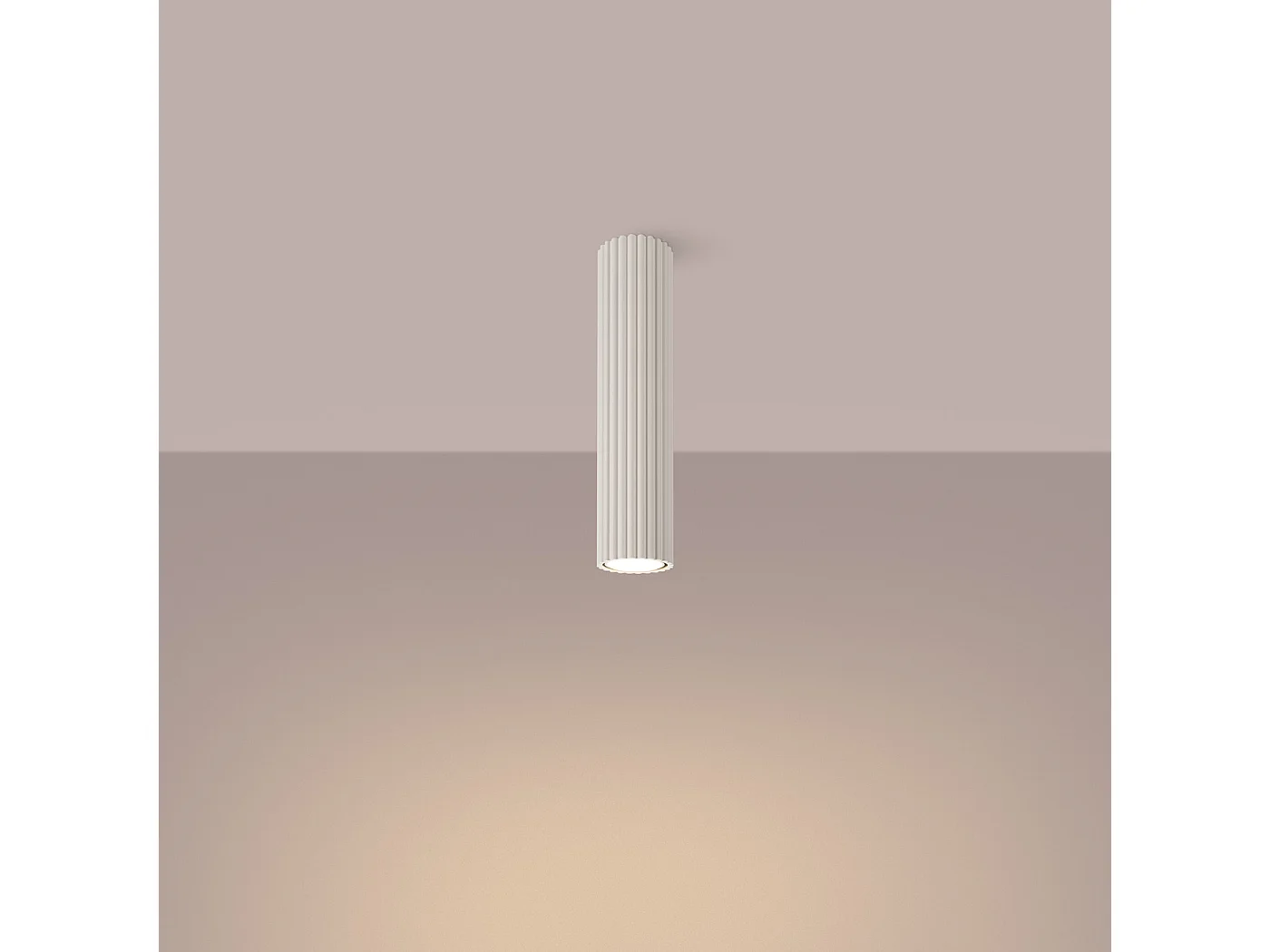 Plafonnier Karbon Minimaliste En Aluminium - 1 Sources Lumineuses - L.6,5 X H.30 Cm - Beige