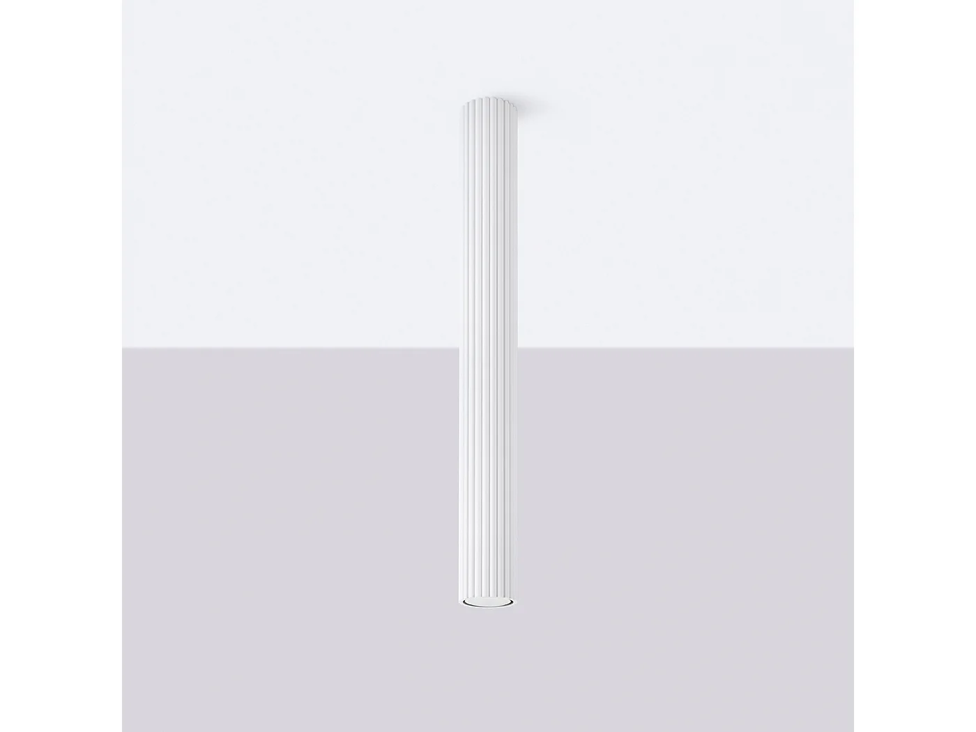 Plafonnier Karbon Minimaliste En Aluminium - 1 Sources Lumineuses - L.6,5 X H.60 Cm - Blanc