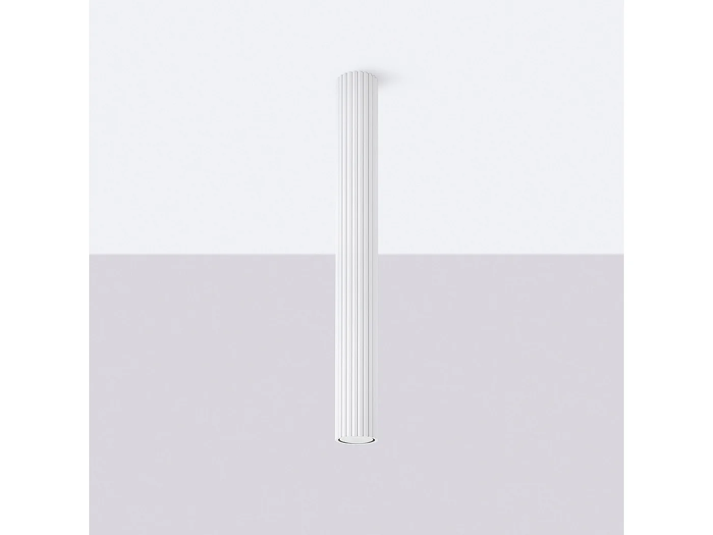 Lámpara de techo KARBON minimalista de aluminio - 1 fuentes luminosas - L.6,5 x A.60 cm - blanco