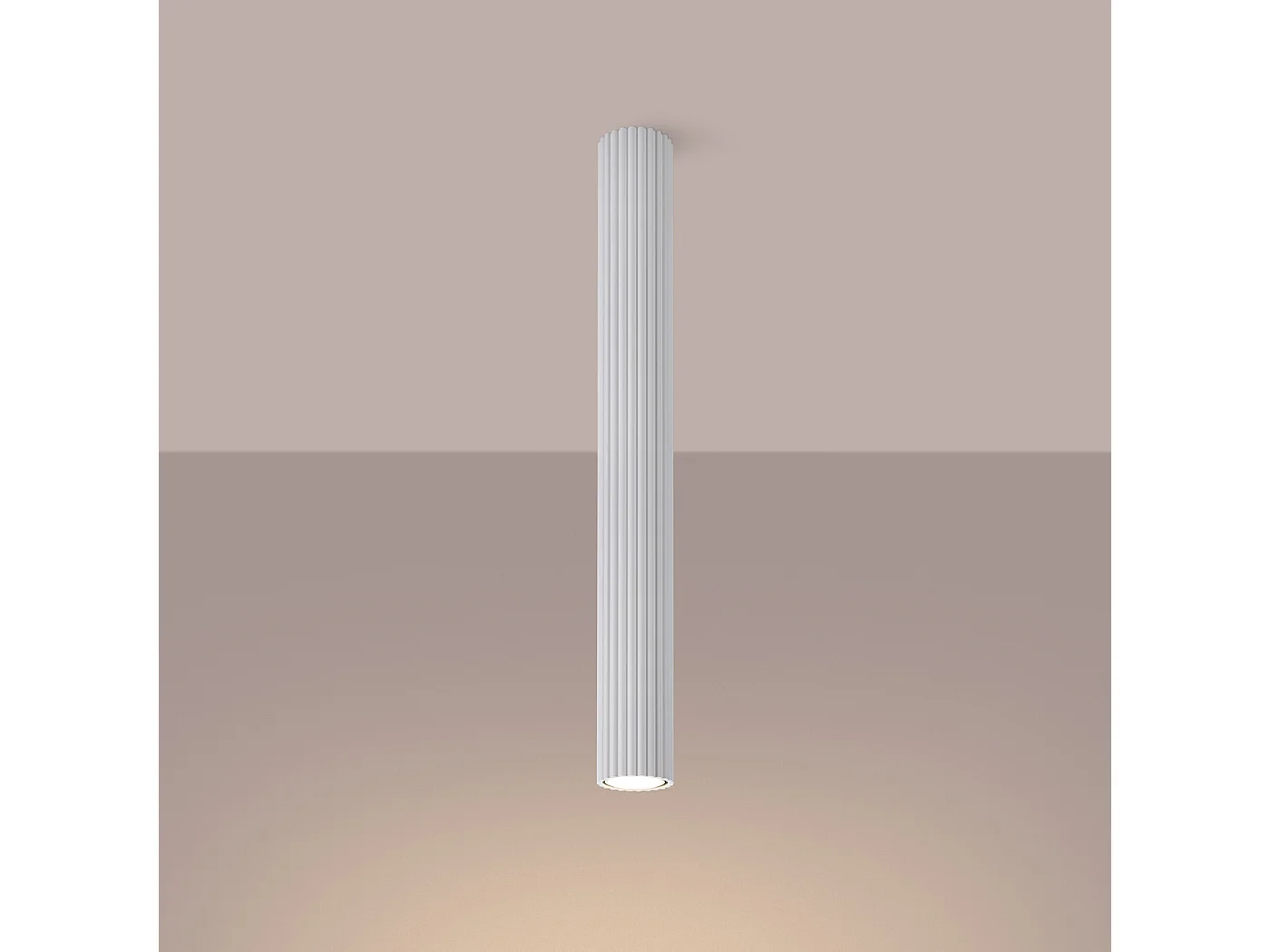 Lámpara de techo KARBON minimalista de aluminio - 1 fuentes luminosas - L.6,5 x A.60 cm - blanco