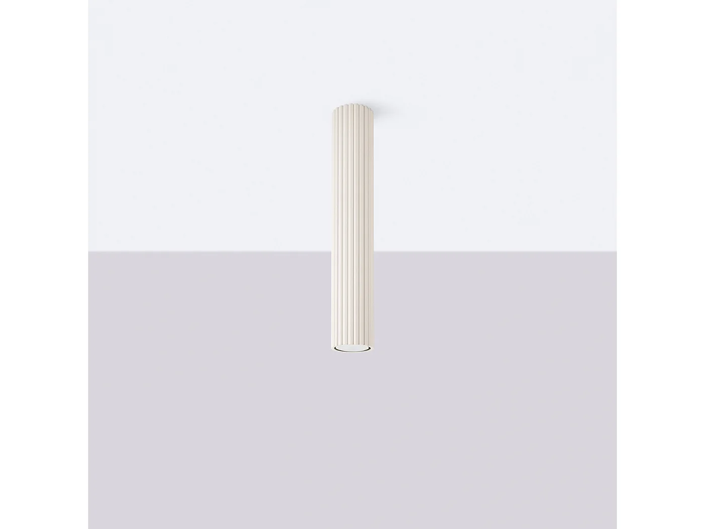 Lámpara De Techo Karbon Minimalista De Aluminio - 1 Fuentes Luminosas - L.6,5 X A.40 Cm - Beige