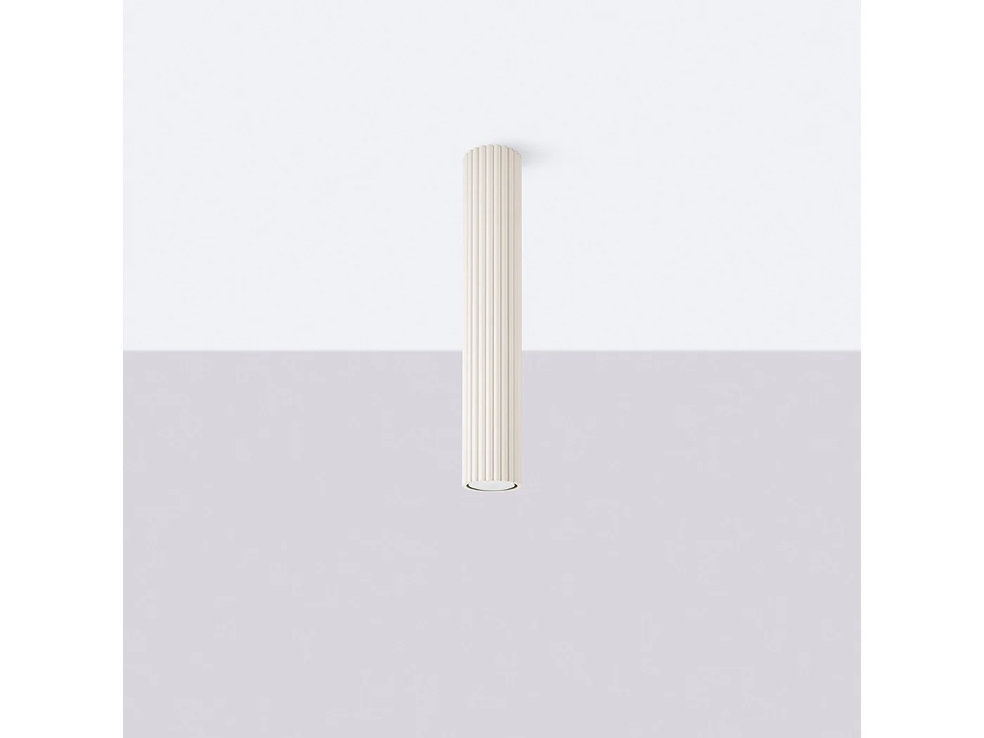 Lámpara de techo KARBON minimalista de aluminio - 1 fuentes luminosas - L.6,5 x A.40 cm - beige
