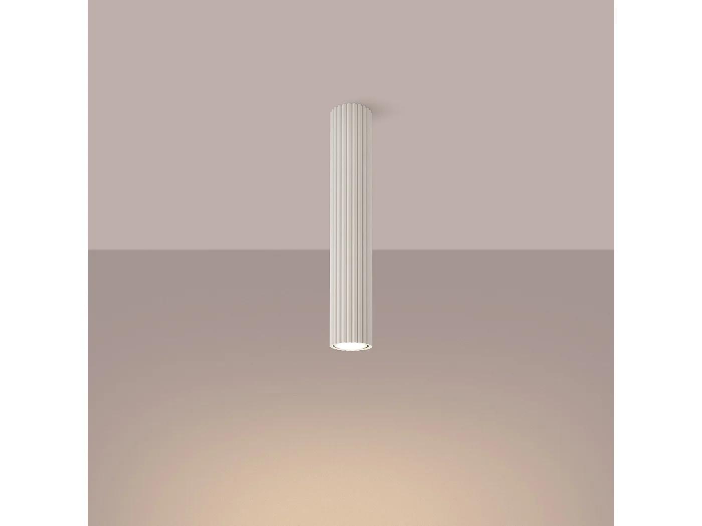 Lámpara de techo KARBON minimalista de aluminio - 1 fuentes luminosas - L.6,5 x A.40 cm - beige