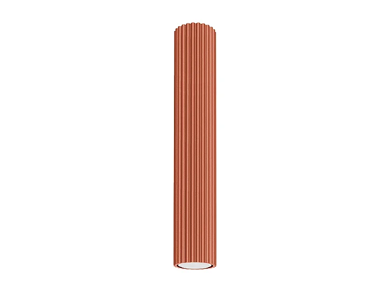 Plafonnier Karbon Minimaliste En Aluminium - 1 Sources Lumineuses - L.6,5 X H.40 Cm - Ocre Rouge