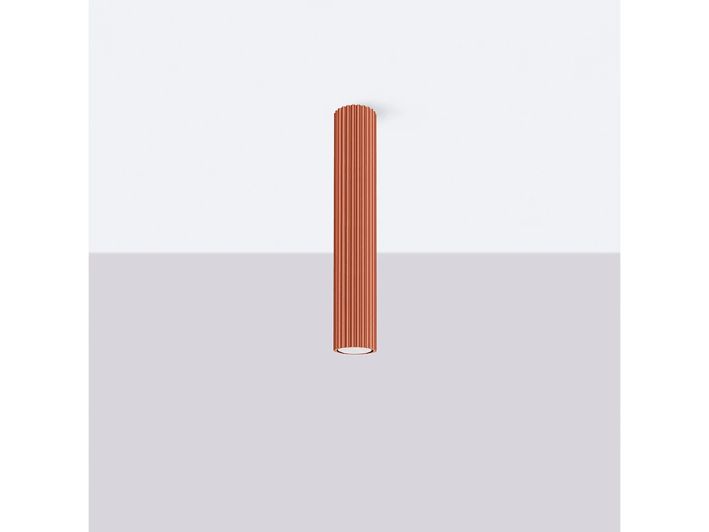 Deckenleuchte Karbon Minimalistisch Aus  Aluminium - 1 Lichtquellen - L.6,5 X H. Cm - Roter Ocker