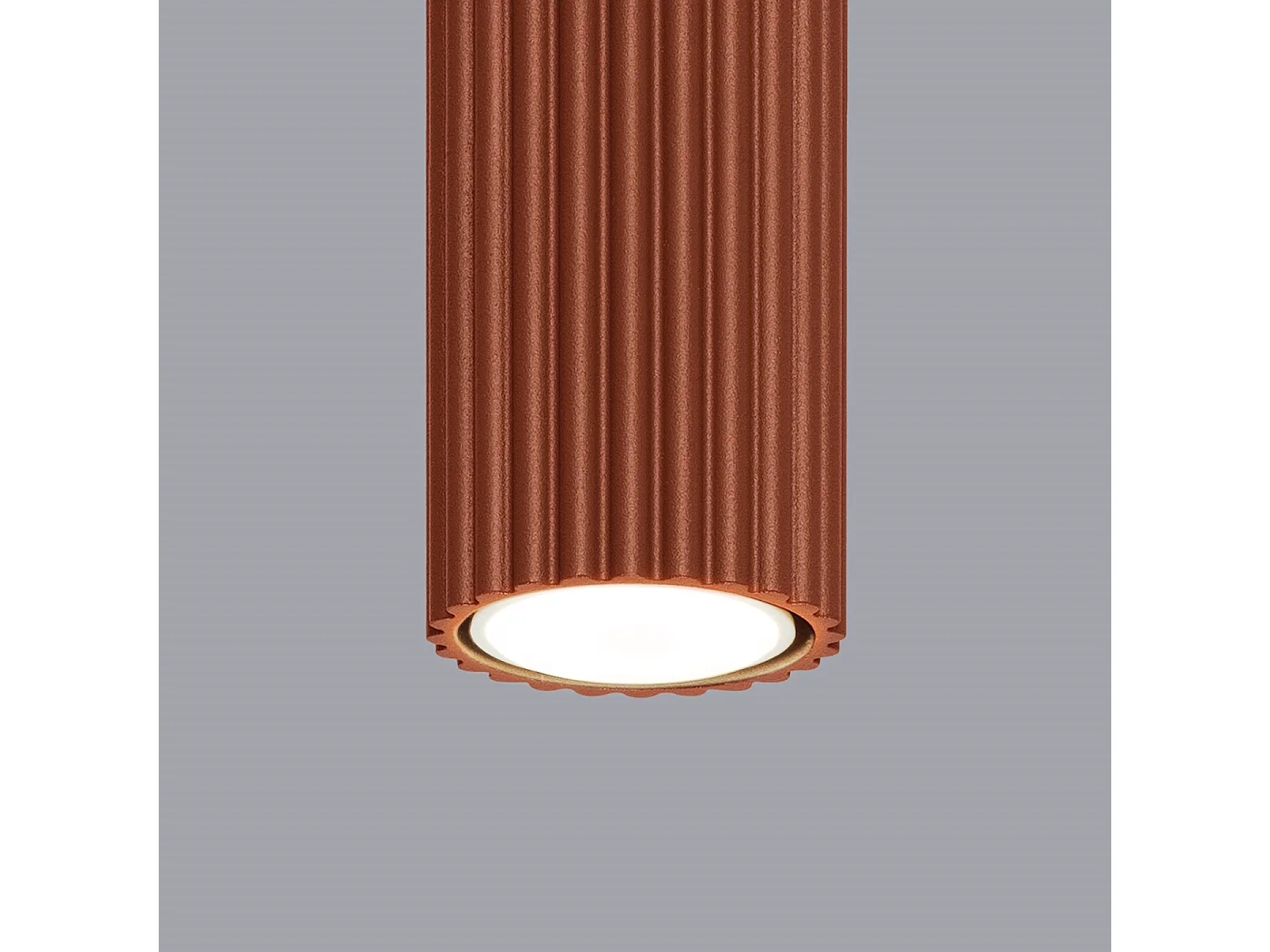 Plafondlamp Karbon Minimalistisch Van  - 1 Lichtbronnen - L.6,5 X H.40 Cm - Rode Oker
