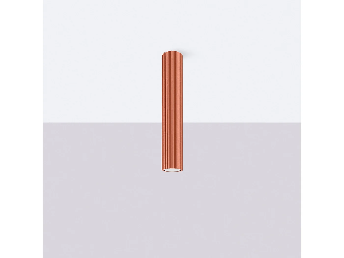 Lámpara de techo KARBON minimalista de aluminio - 1 fuentes luminosas - L.6,5 x A.40 cm - ocre rojo