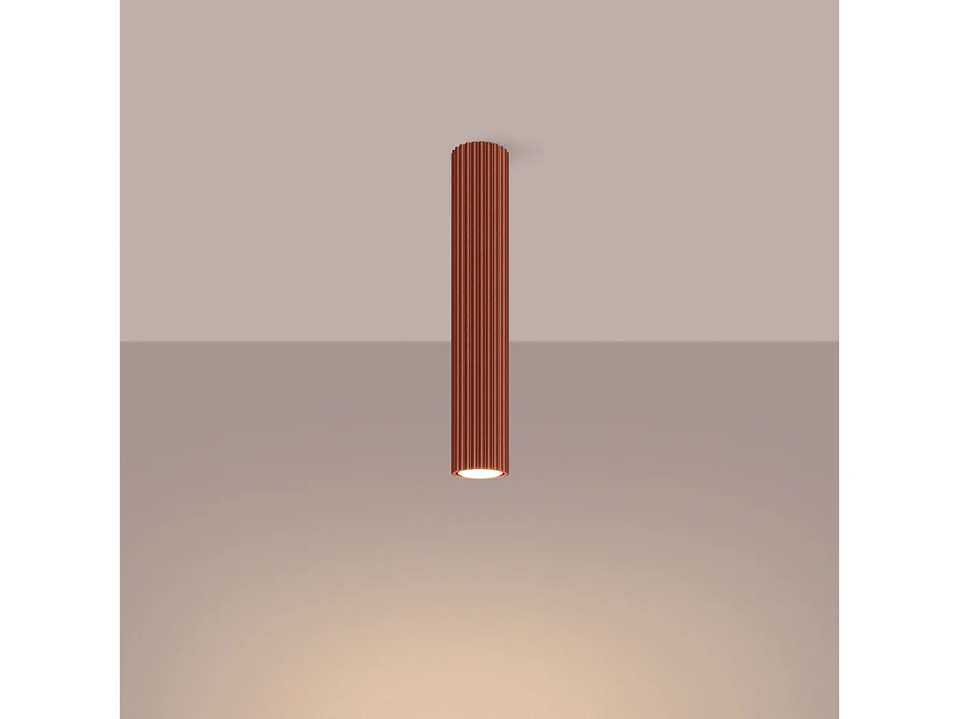 Lámpara de techo KARBON minimalista de aluminio - 1 fuentes luminosas - L.6,5 x A.40 cm - ocre rojo