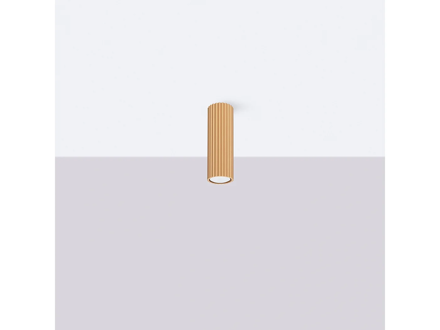 Lampada Da Soffitto Karbon Minimalista Di Alluminio - 1 Sorgenti Luminose - L.6,5 X A.20 Cm - D'Oro