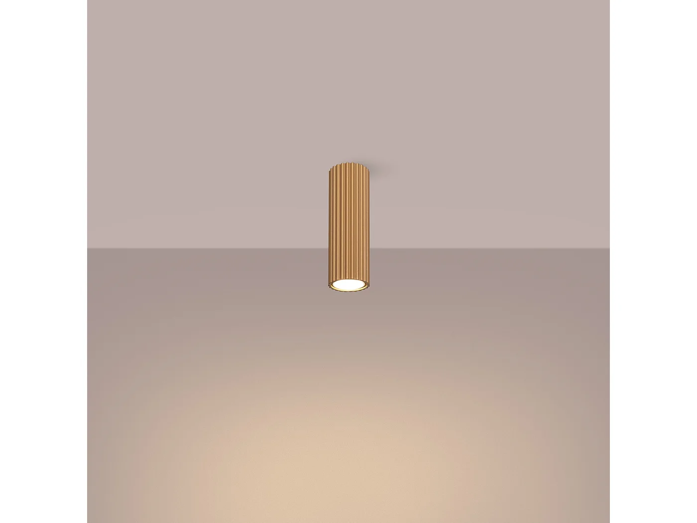 Lampada Da Soffitto Karbon Minimalista Di Alluminio - 1 Sorgenti Luminose - L.6,5 X A.20 Cm - D'Oro