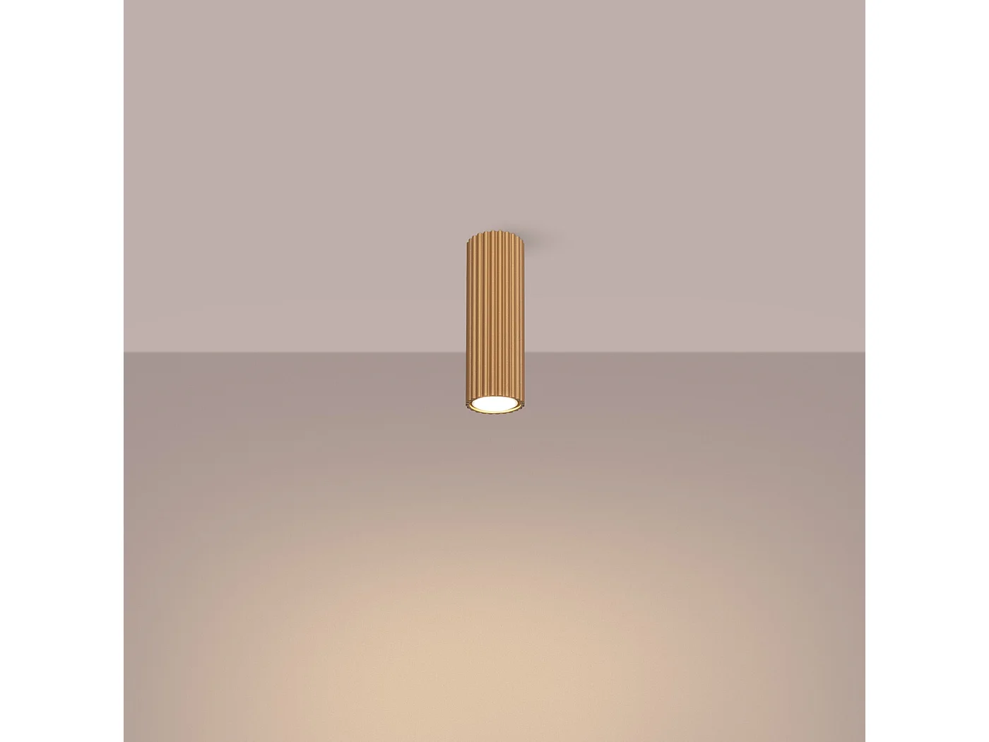 Plafondlamp KARBON minimalistisch van  - 1 lichtbronnen - L.6,5 x H.20 cm - gouden