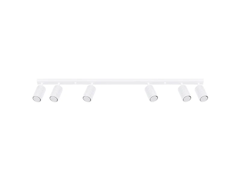 Deckenleuchte Karbon Minimalistisch Aus  Aluminium - 6 Lichtquellen - L.117 X H. Cm - Weiß