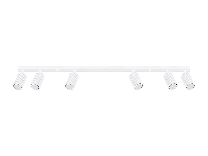 Plafonnier Karbon Minimaliste En Aluminium - 6 Sources Lumineuses - L.117 X H.16,5 Cm - Blanc