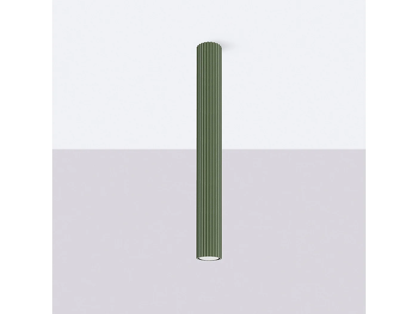 Lámpara de techo KARBON minimalista de aluminio - 1 fuentes luminosas - L.6,5 x A.60 cm - verde oliva