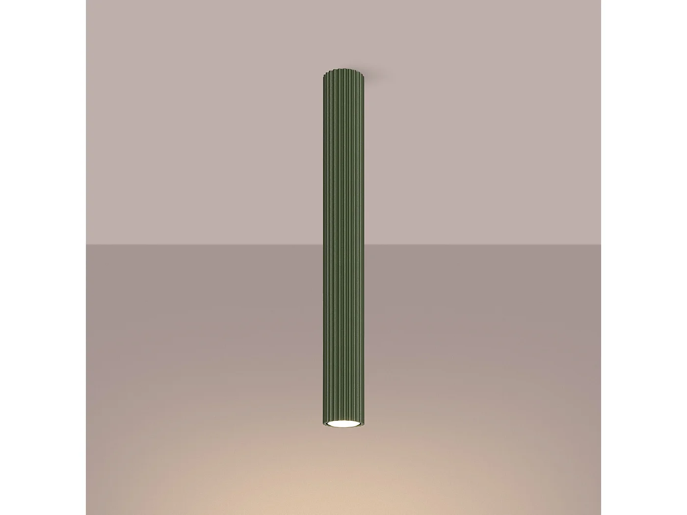 Lámpara de techo KARBON minimalista de aluminio - 1 fuentes luminosas - L.6,5 x A.60 cm - verde oliva