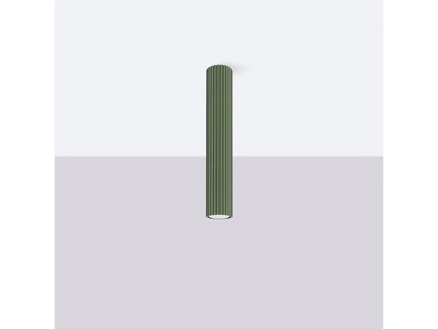 Plafonnier Karbon Minimaliste En Aluminium - 1 Sources Lumineuses - L.6,5 X H.40 Cm - Vert Olive