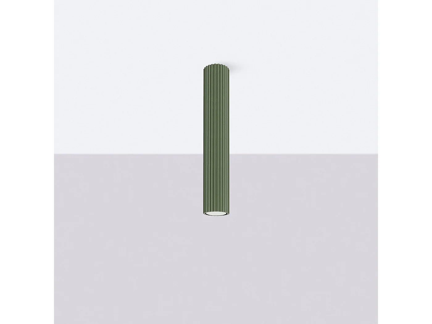 Lámpara de techo KARBON minimalista de aluminio - 1 fuentes luminosas - L.6,5 x A.40 cm - verde oliva