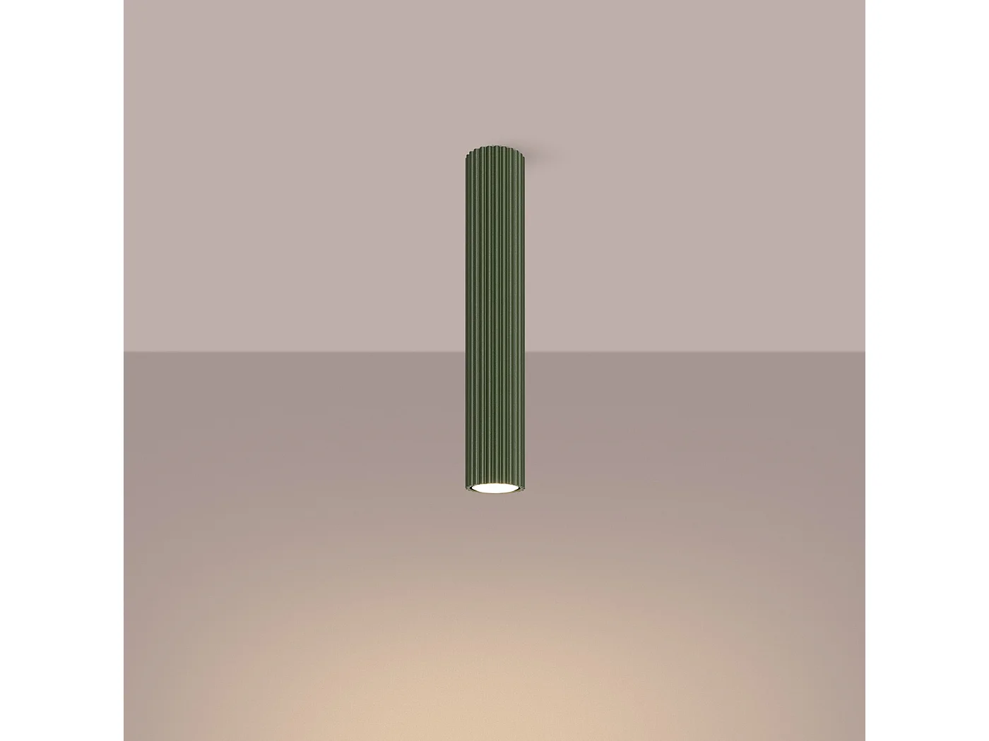 Lámpara de techo KARBON minimalista de aluminio - 1 fuentes luminosas - L.6,5 x A.40 cm - verde oliva