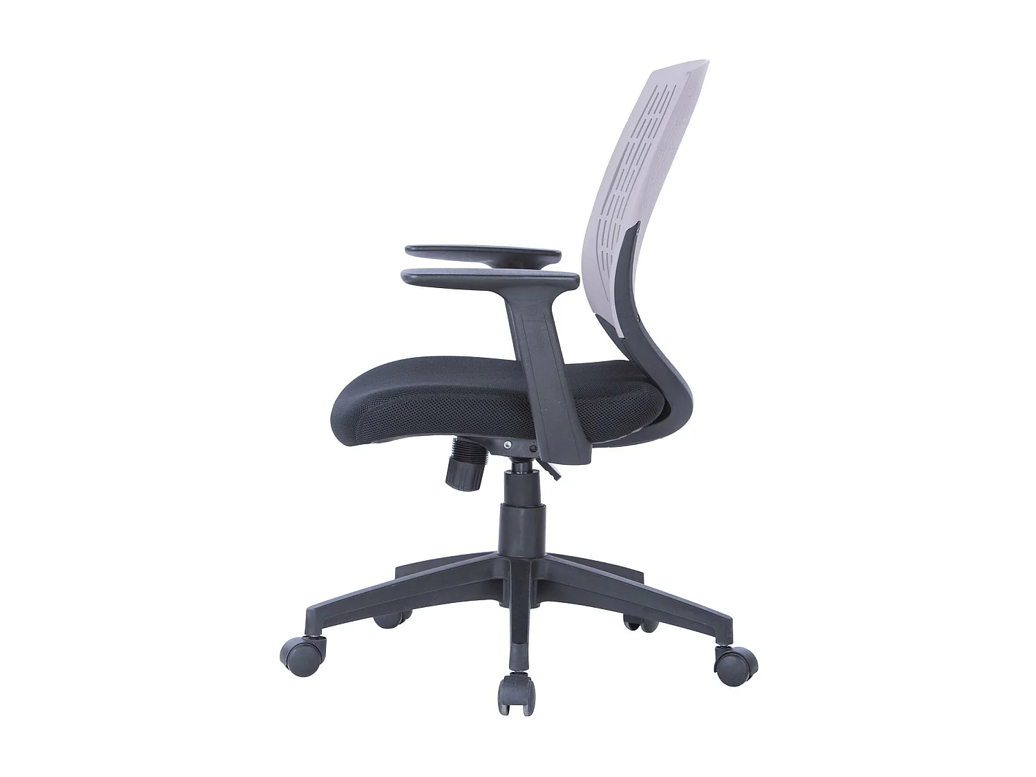 Malibu | Chaise de bureau en tissu gris / noir