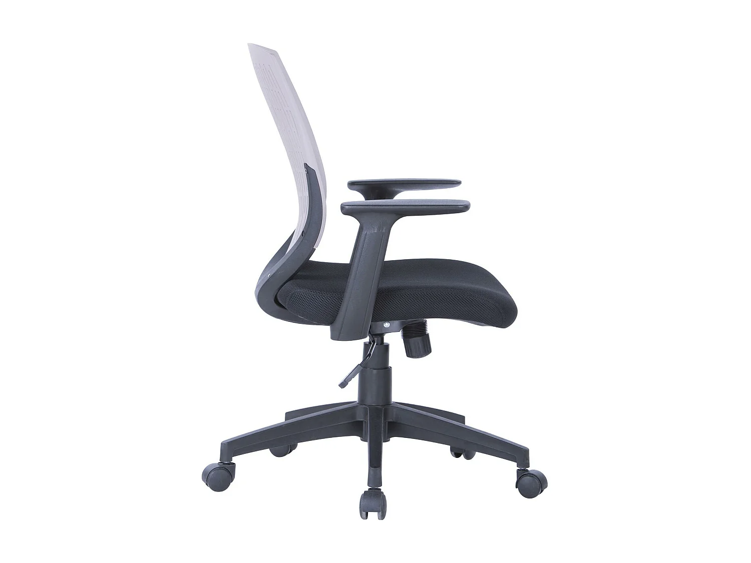 Malibu | Chaise de bureau en tissu gris / noir