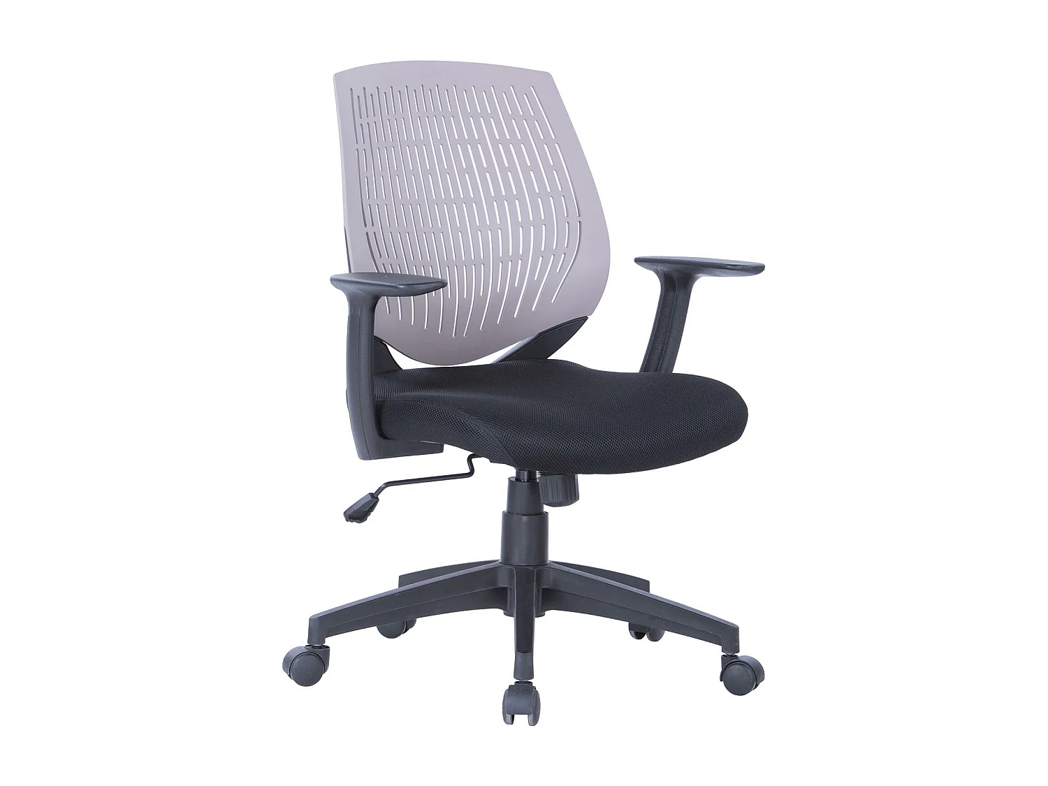 Malibu | Chaise de bureau en tissu gris / noir