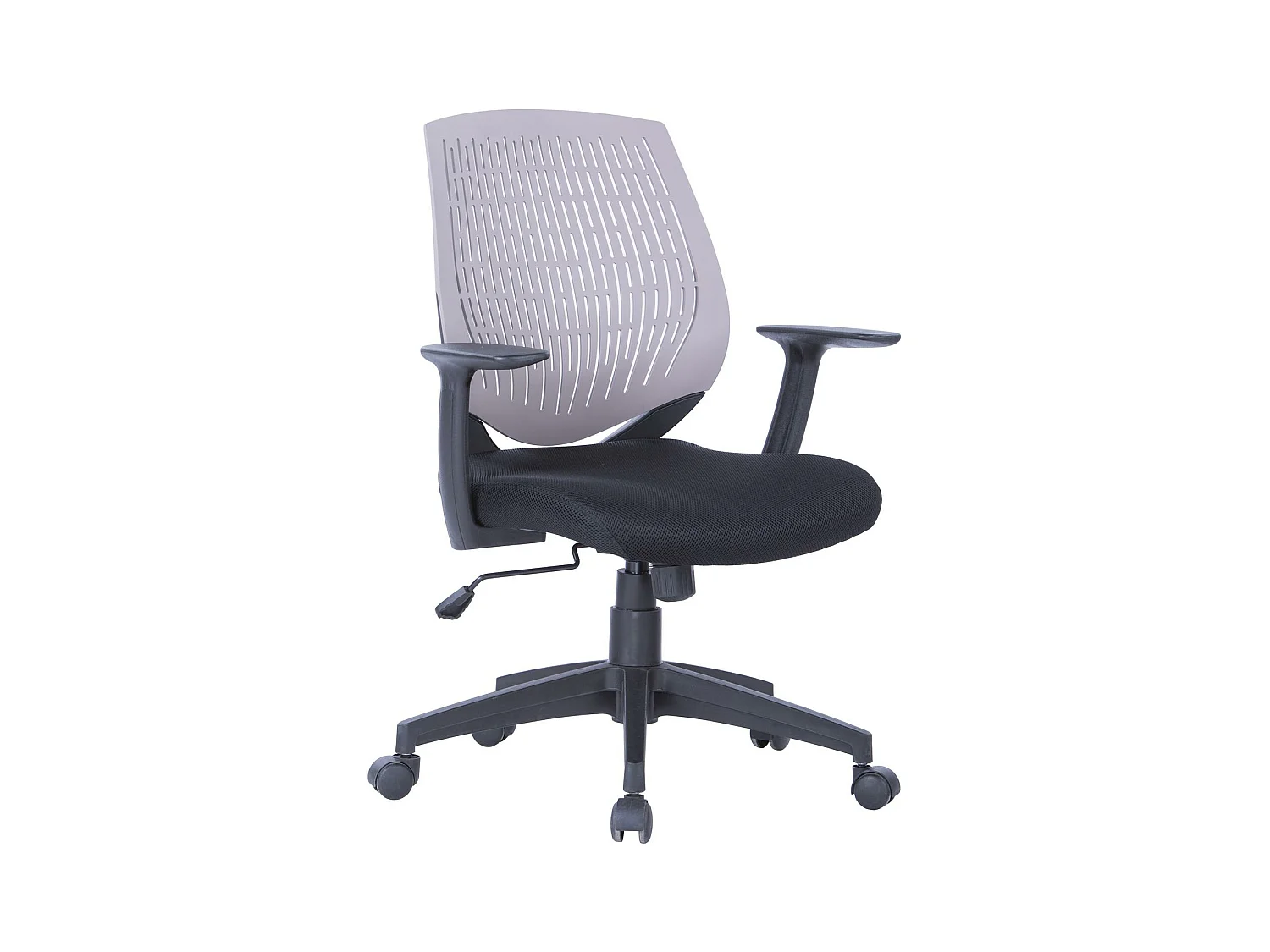 Malibu | Chaise de bureau en tissu gris / noir