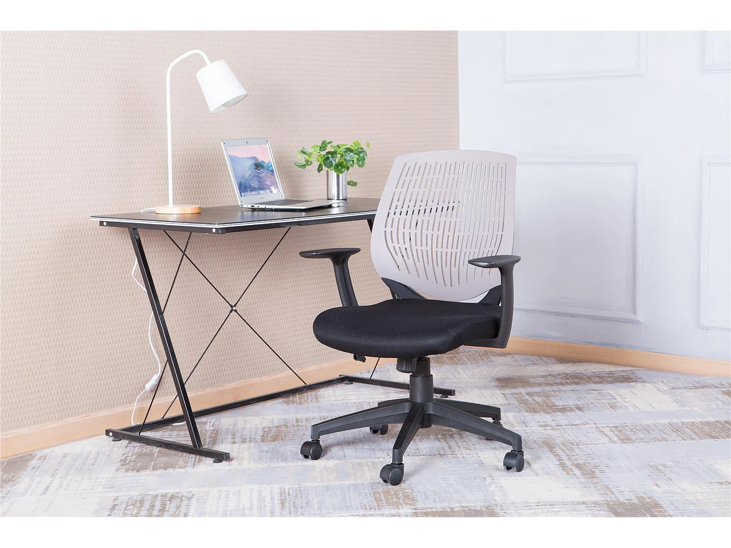 Malibu | Bureaustoel in stof grijs/zwart