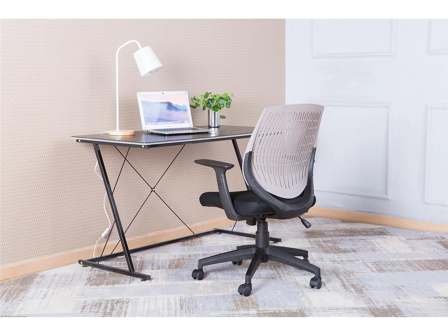 Malibu | Bureaustoel in stof grijs/zwart