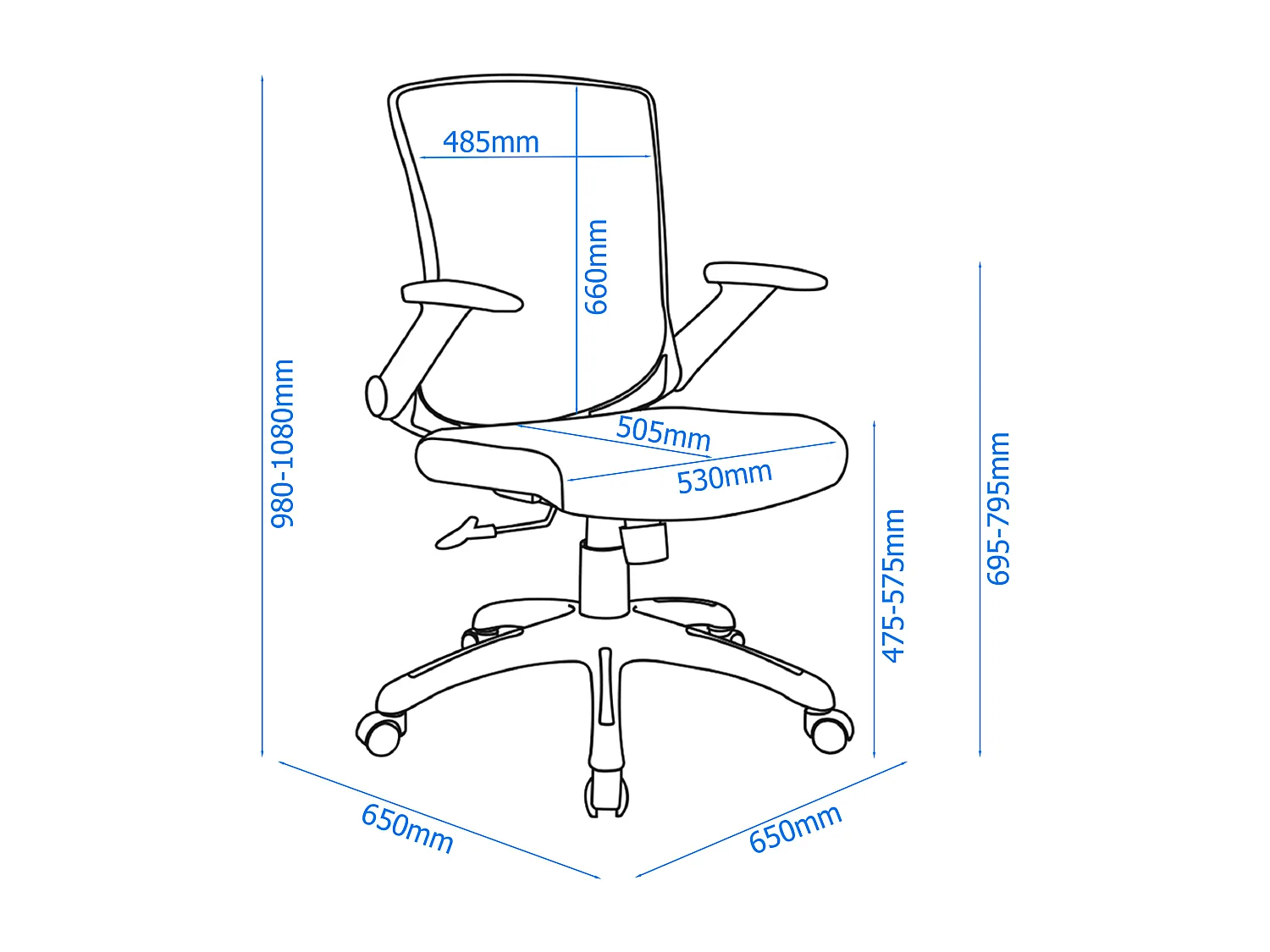 Toronto | Chaise de bureau en tissu noir