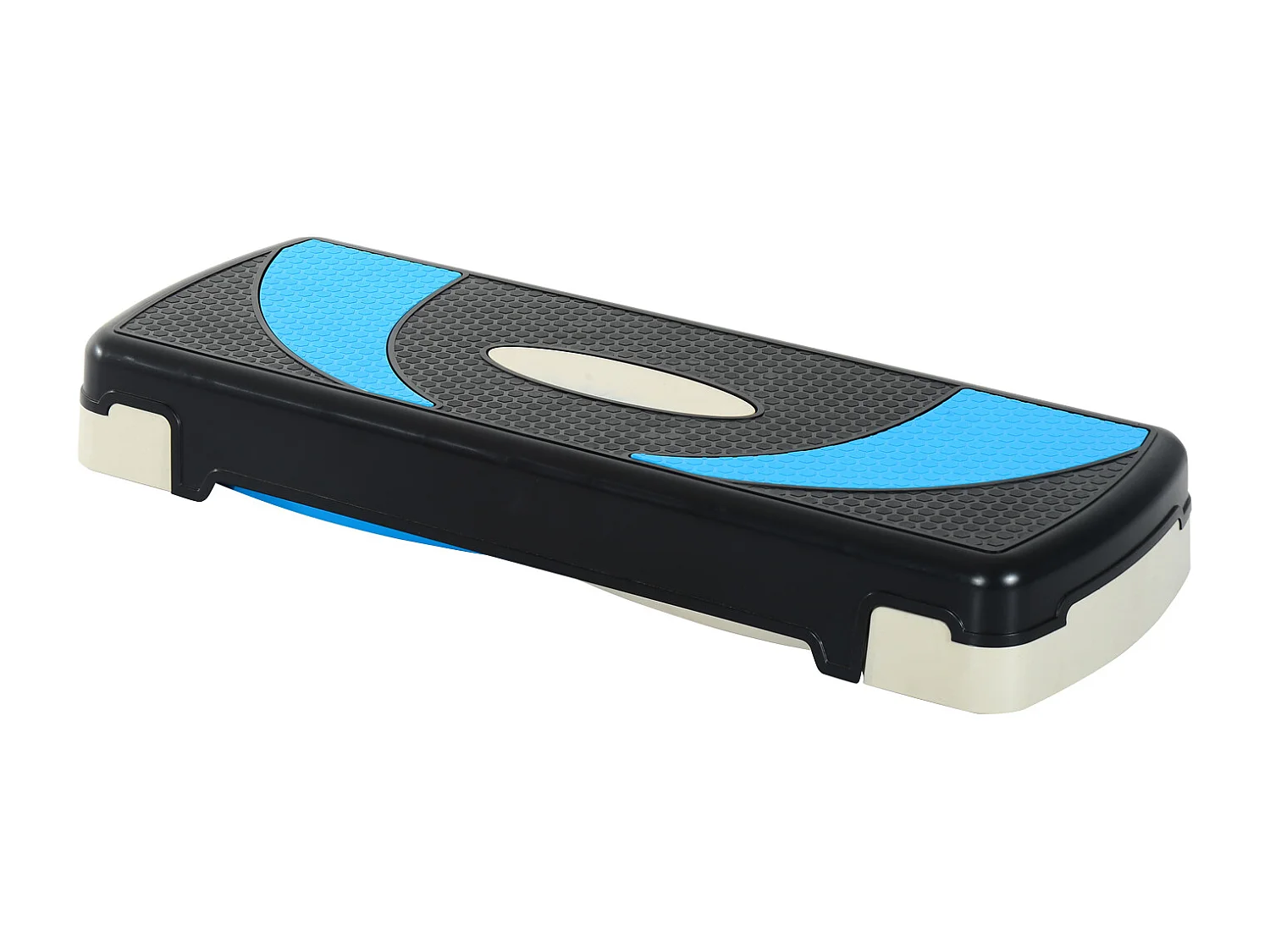 Stepper fitness aerobic hauteur reglable surface antiderapante 80 x 31 x 20 cm noir bleu