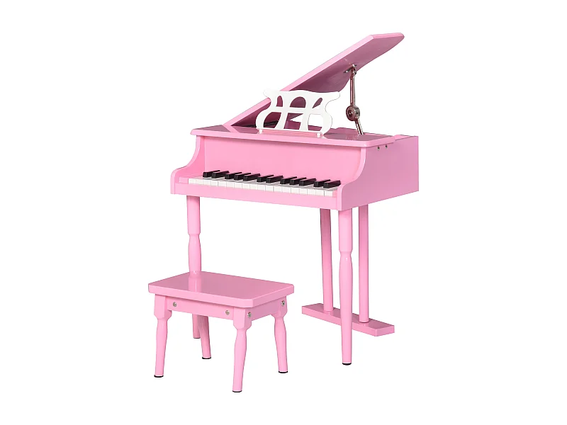 Piano à queue électronique 37 touches multifonctions avec micro haut parleur rose