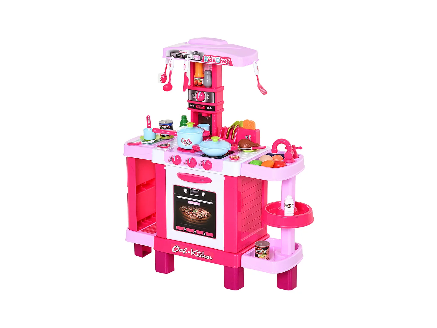Cuisine pour enfant recettes jeu d'imitation 38 accessoires inclus sons et lumières polypropylène rose