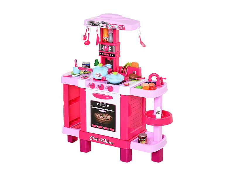 Cuisine pour enfant recettes jeu d'imitation 38 accessoires inclus sons et lumières polypropylène rose