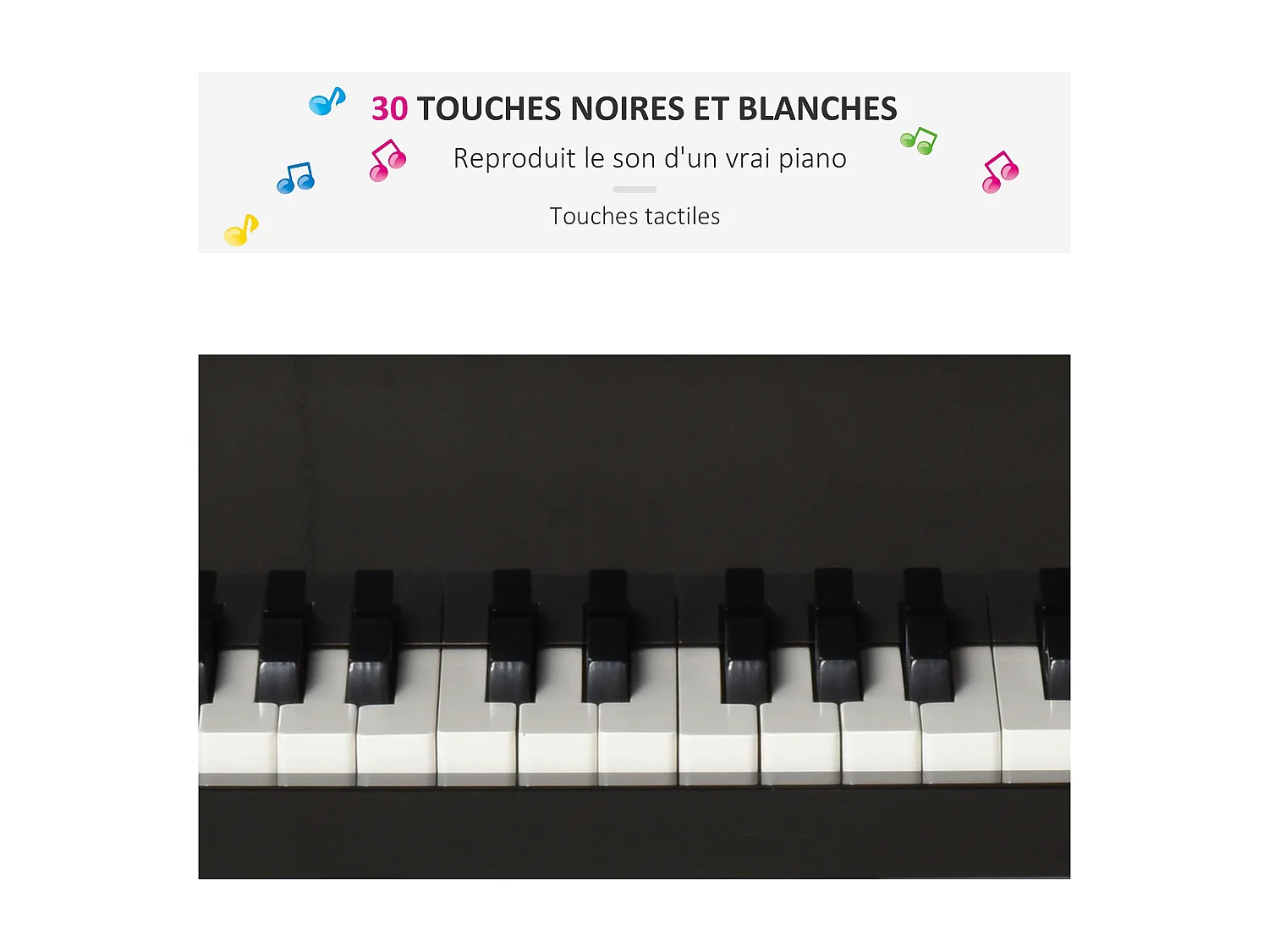 Piano à queue électronique 37 touches multifonctions avec micro haut parleur rose