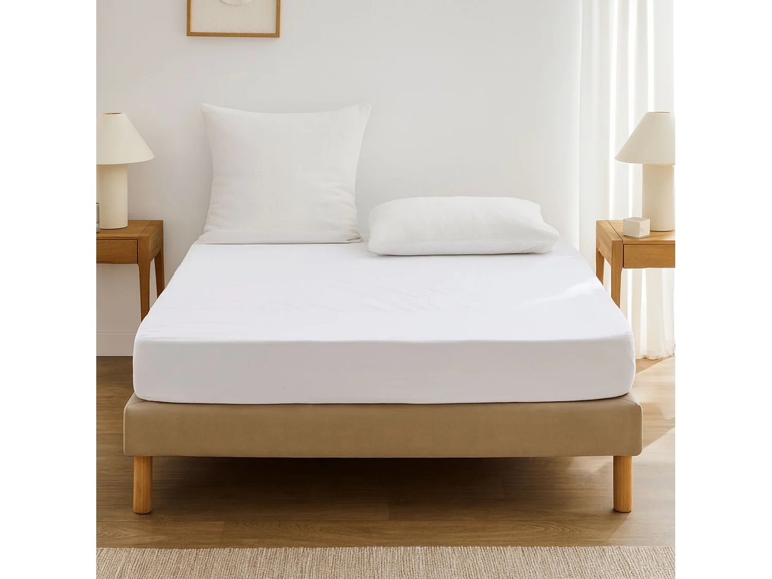 Protège Matelas Anti Acarien "Molly AA" 140x190cm Blanc