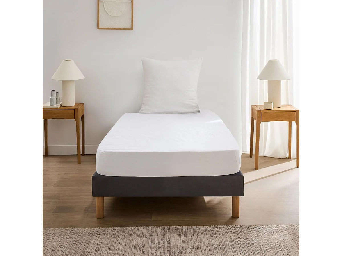Protège Matelas Anti Acariens "Molly" 90x190cm Blanc