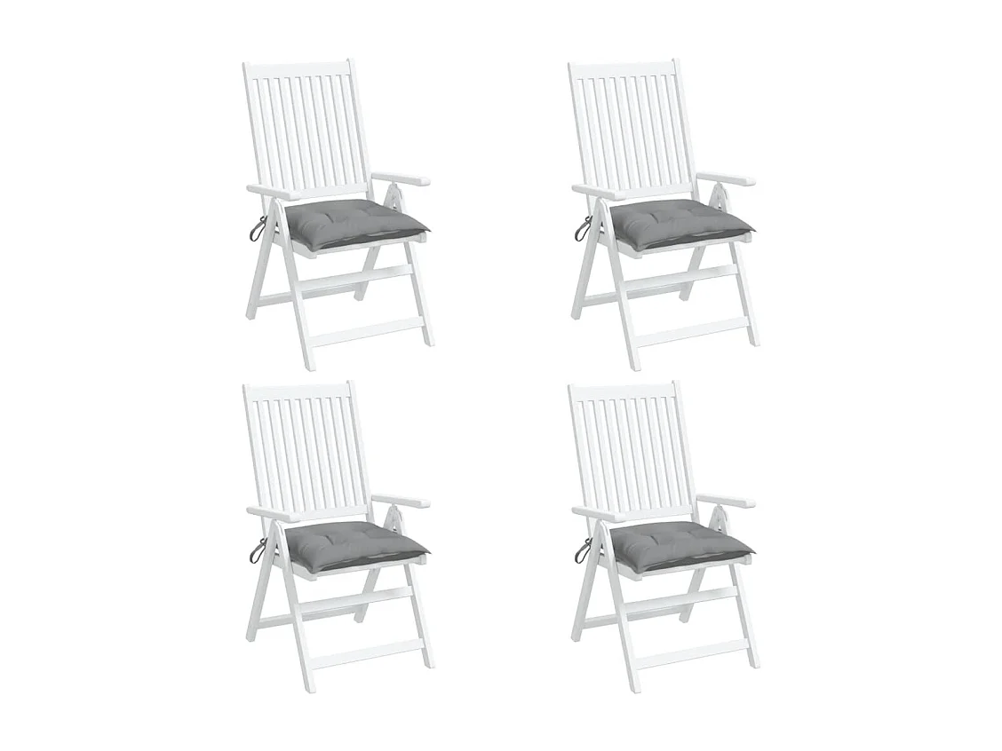 Coussins de chaise 4 pièces gris 40x40x7 cm tissu oxford