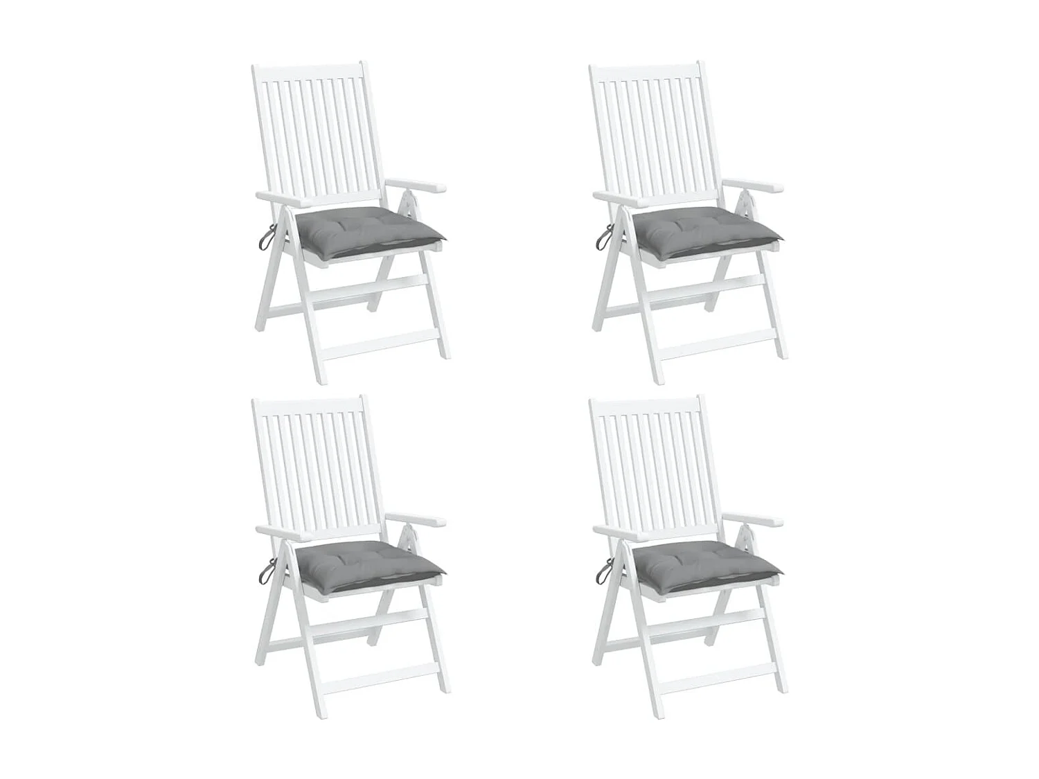 Coussins de chaise 4 pièces gris 40x40x7 cm tissu oxford