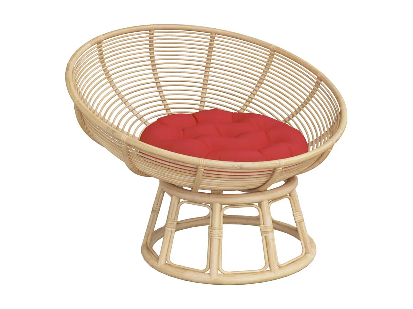 Coussin rond rouge Ø 60 x11 cm tissu oxford