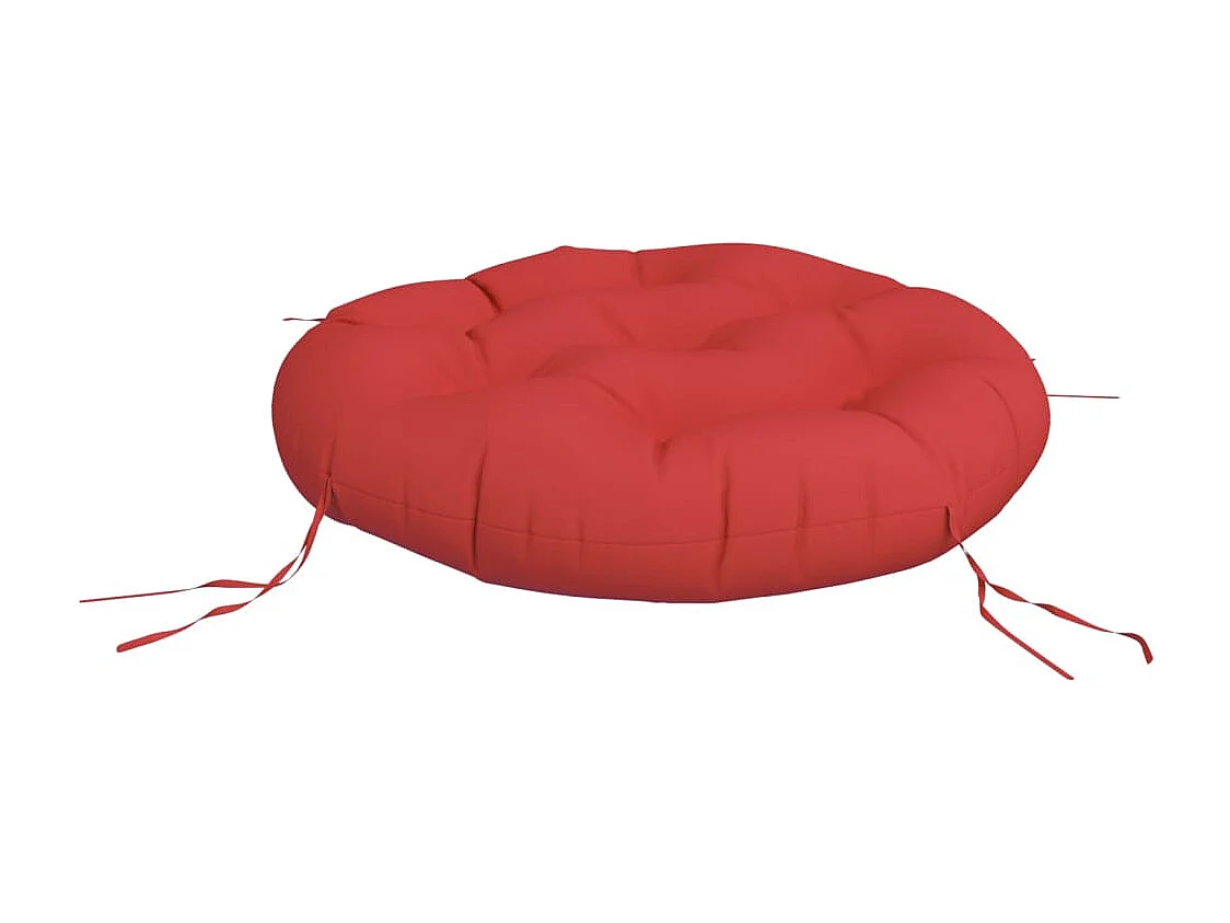 Coussin rond rouge Ø 60 x11 cm tissu oxford