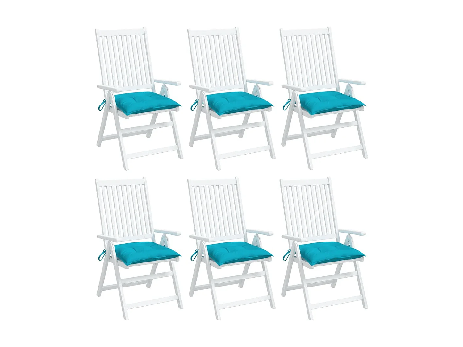 Coussins de chaise 6 pièces turquoise 40x40x7 cm tissu