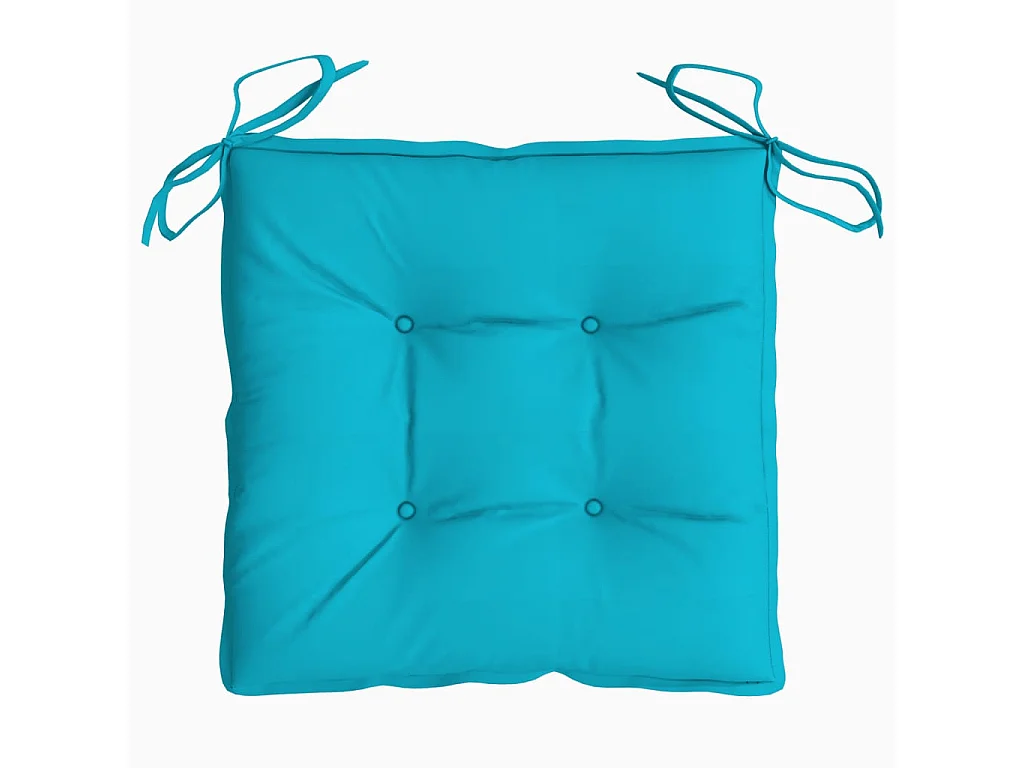 Coussins de chaise 6 pièces turquoise 40x40x7 cm tissu
