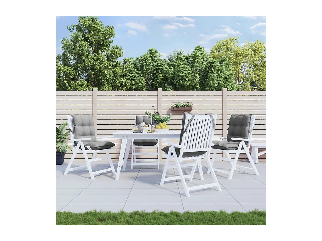 Coussins de chaise à dossier bas lot de 4 gris tissu oxford