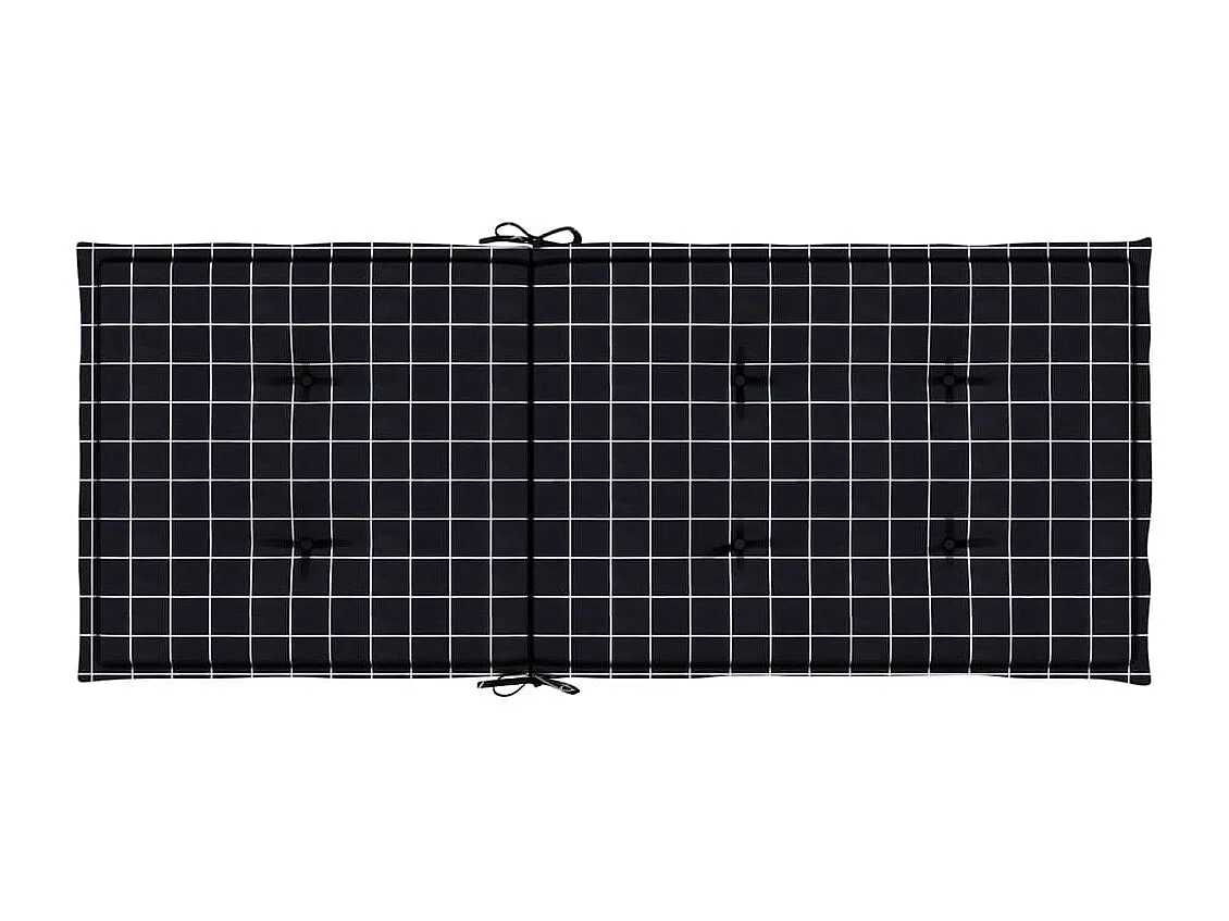 Coussins de chaise à dossier haut lot de 4 noir à carreaux