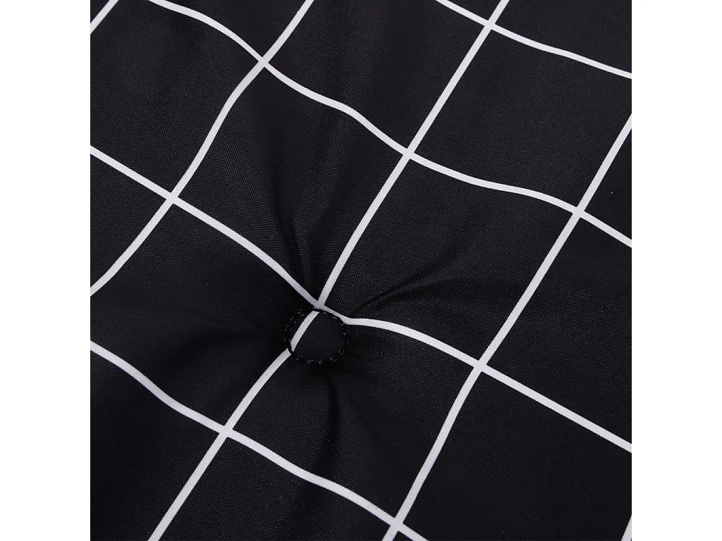 Coussins de chaise à dossier haut lot de 4 noir à carreaux