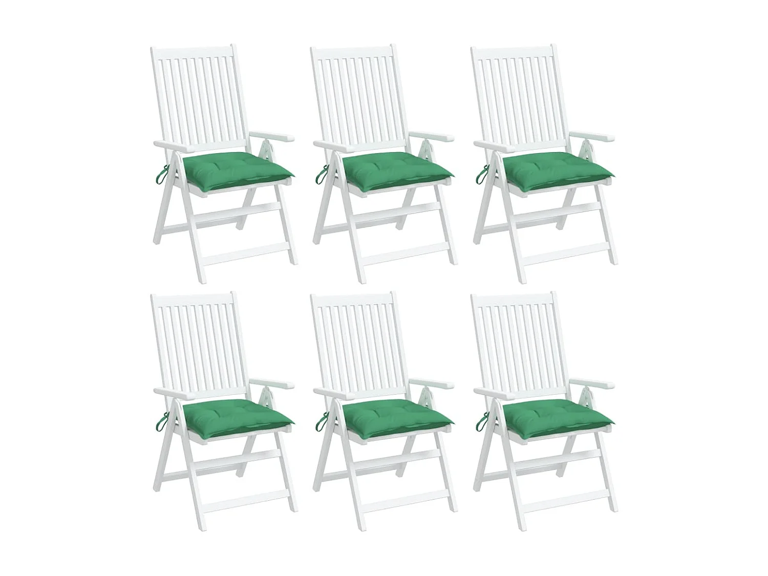 Stoelkussens 6 st 40x40x7 cm oxford stof groen